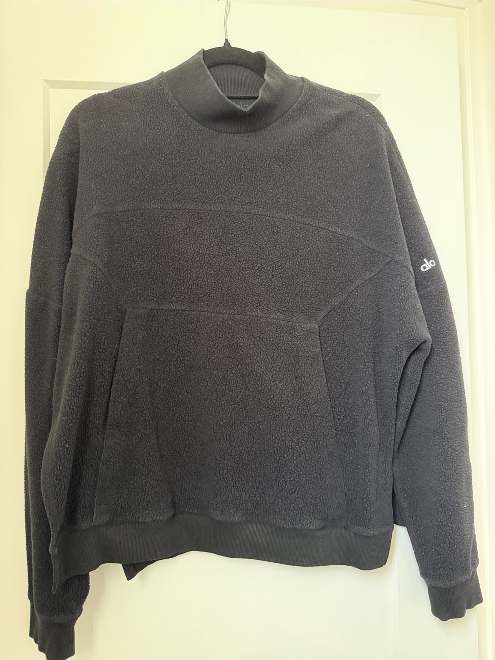 ALO Yoga Black Sherpa Turtleneck Pullover